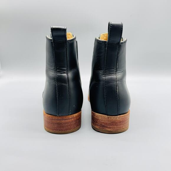 Nisolo Boots Women 7.5 Black Leather Chelsea Ankle Classic Dress Elastic Pull On - Picture 6 of 11